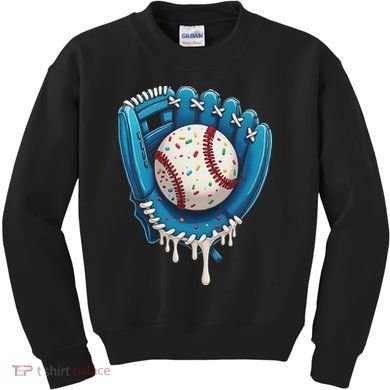 Baseball Drip Ice Cream Sprinkles Baseball Glove Kids Sweatshirt
