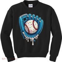 Baseball Drip Ice Cream Sprinkles Baseball Glove Kids Sweatshirt thumb 0