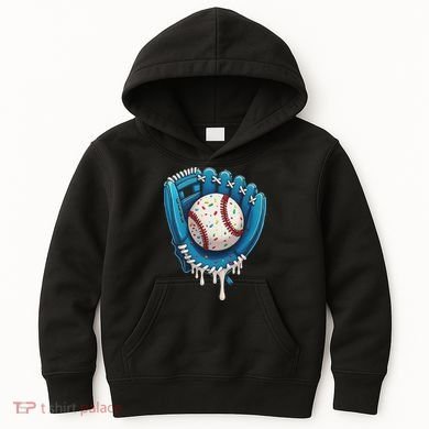 Baseball Drip Ice Cream Sprinkles Baseball Glove Kids Hoodie