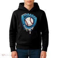 Baseball Drip Ice Cream Sprinkles Baseball Glove Kids Hoodie thumb 4