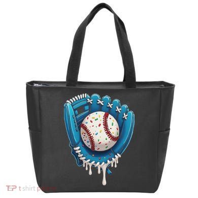 Baseball Drip Ice Cream Sprinkles Baseball Glove Tote Bag