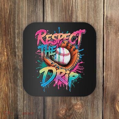Baseball Drip Ice Cream Drip Respect The Drip Coaster