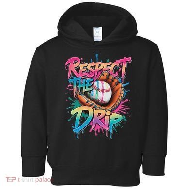 Baseball Drip Ice Cream Drip Respect The Drip Toddler Hoodie