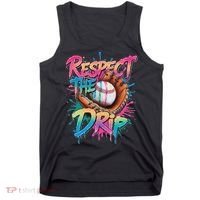 Baseball Drip Ice Cream Drip Respect The Drip Tank Top thumb 0