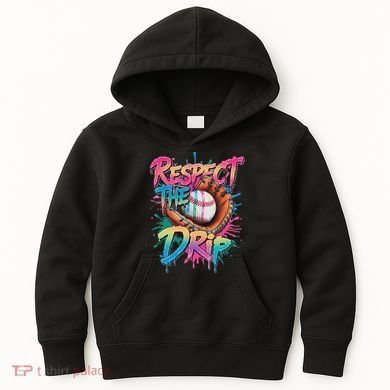 Baseball Drip Ice Cream Drip Respect The Drip Kids Hoodie