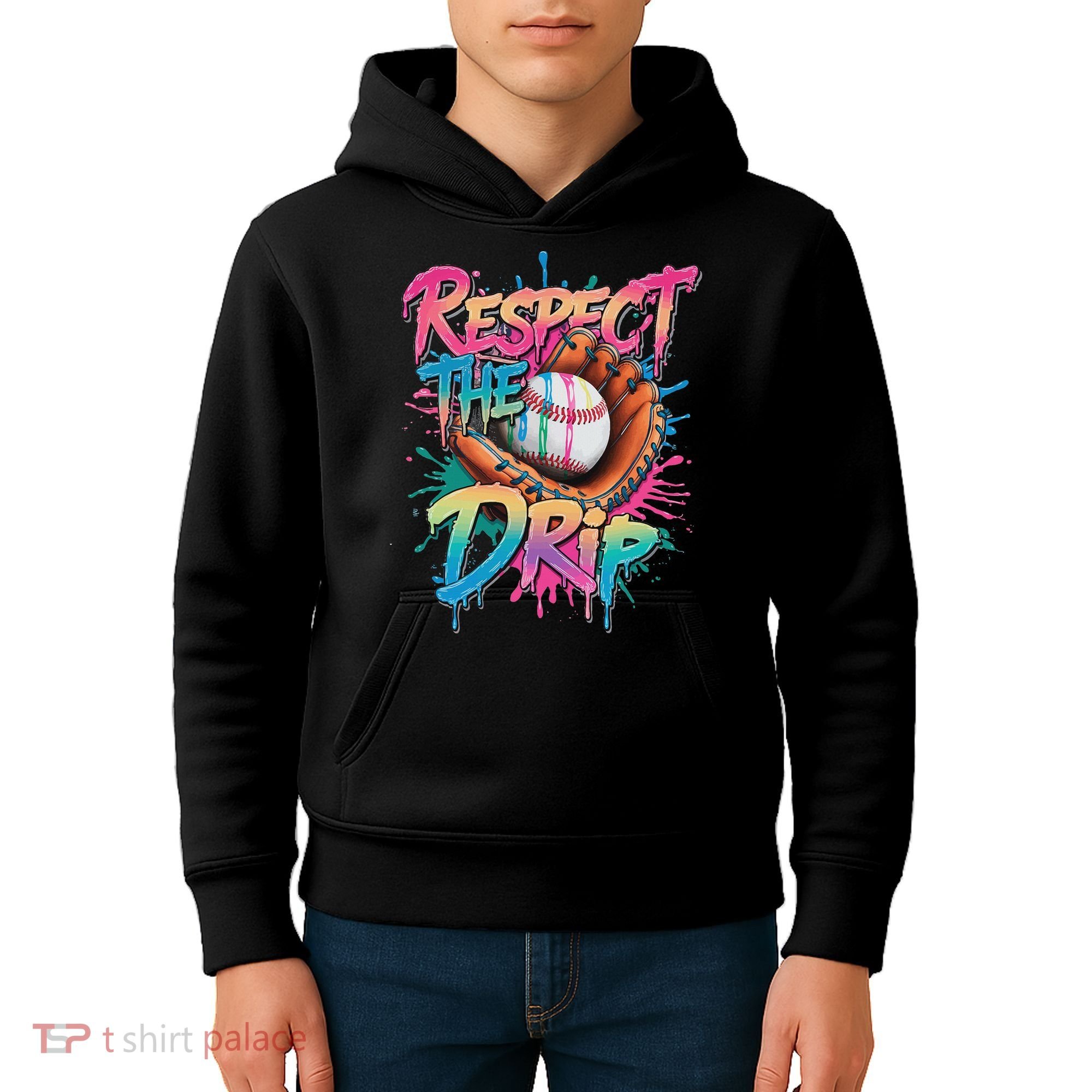 Baseball Drip Ice Cream Drip Respect The Drip Kids Hoodie