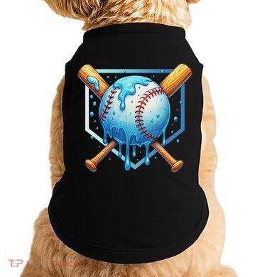 Baseball Dripping Ice Cream Drip Baseball Doggie Tank