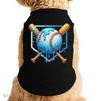 Baseball Dripping Ice Cream Drip Baseball Doggie Tank thumb 0