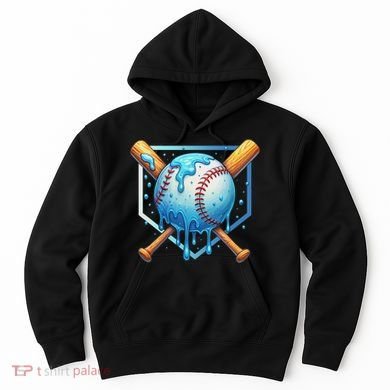 Baseball Dripping Ice Cream Drip Baseball Hoodie