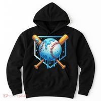 Baseball Dripping Ice Cream Drip Baseball Hoodie thumb 0