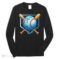 Baseball Dripping Ice Cream Drip Baseball Long Sleeve Shirt thumb 0