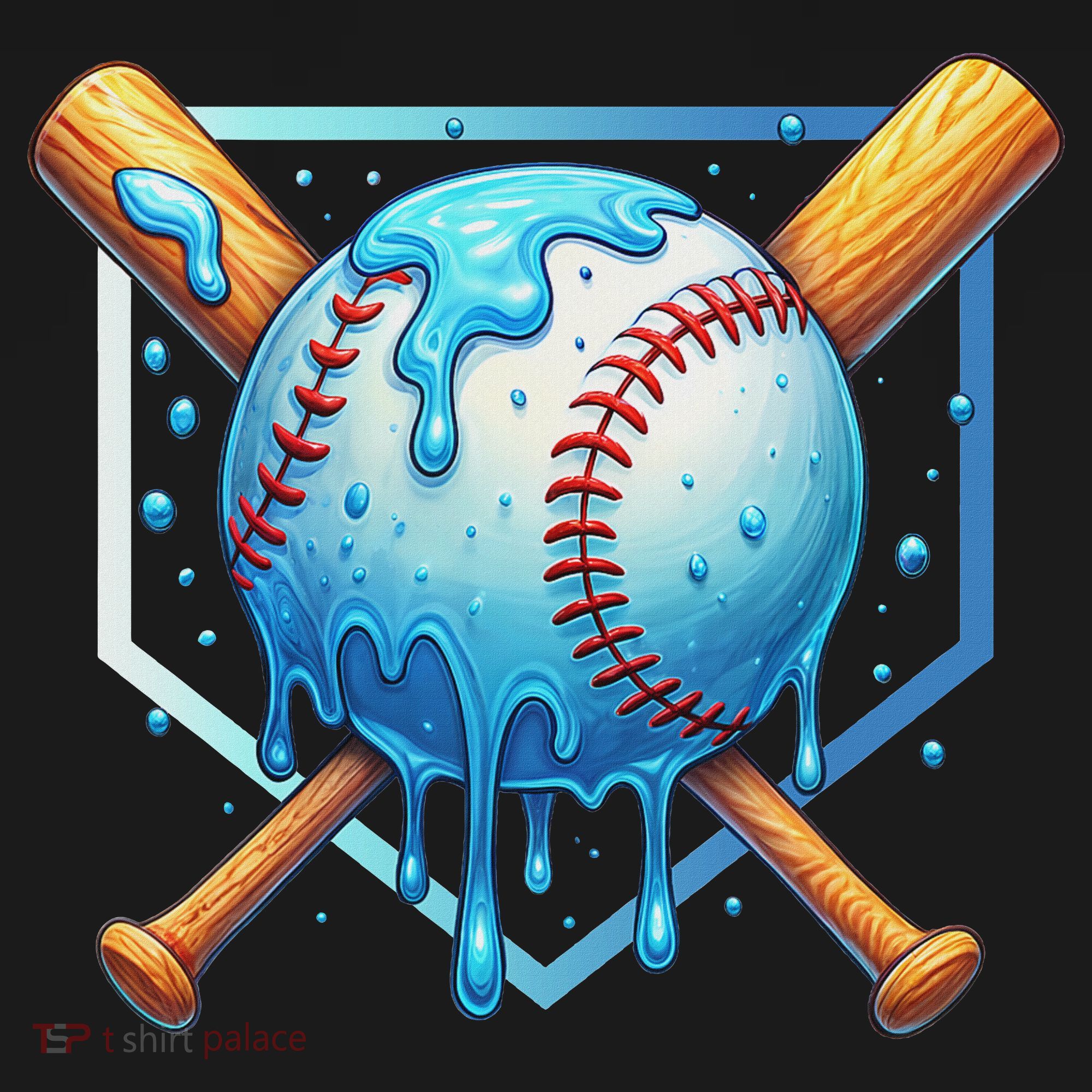 Baseball Dripping Ice Cream Drip Baseball Long Sleeve Shirt