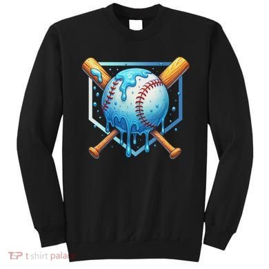 Baseball Dripping Ice Cream Drip Baseball Sweatshirt