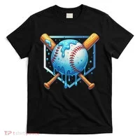 Baseball Dripping Ice Cream Drip Baseball T-Shirt thumb 0