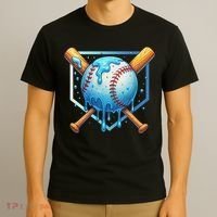Baseball Dripping Ice Cream Drip Baseball T-Shirt thumb 3