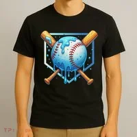 Baseball Dripping Ice Cream Drip Baseball T-Shirt thumb 3