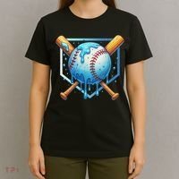 Baseball Dripping Ice Cream Drip Baseball T-Shirt thumb 4