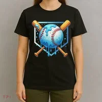 Baseball Dripping Ice Cream Drip Baseball T-Shirt thumb 4