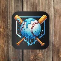 Baseball Dripping Ice Cream Drip Baseball Coaster thumb 0