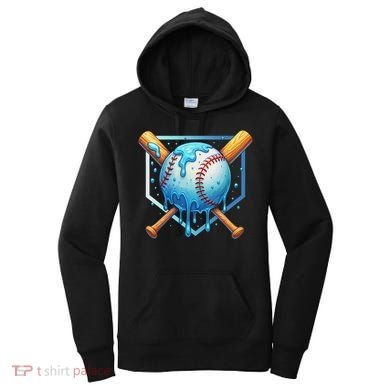 Baseball Dripping Ice Cream Drip Baseball Women's Hoodie