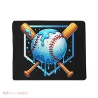 Baseball Dripping Ice Cream Drip Baseball Mousepad thumb 0