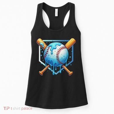 Baseball Dripping Ice Cream Drip Baseball Women's Tank Top