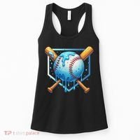 Baseball Dripping Ice Cream Drip Baseball Women's Tank Top thumb 0