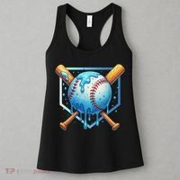 Baseball Dripping Ice Cream Drip Baseball Women's Tank Top thumb 3