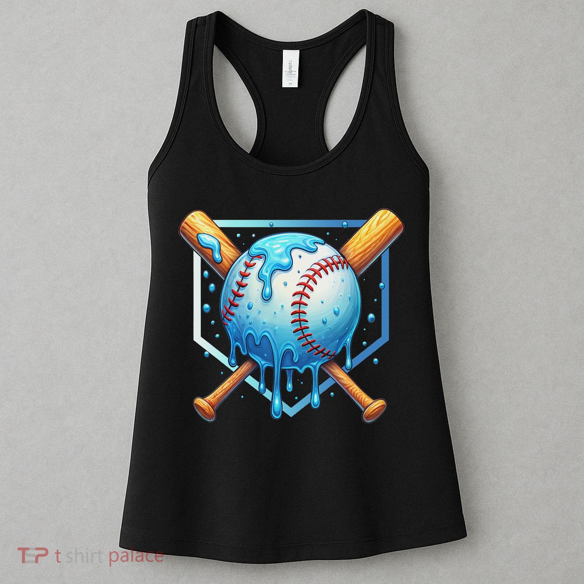 Baseball Dripping Ice Cream Drip Baseball Women's Tank Top