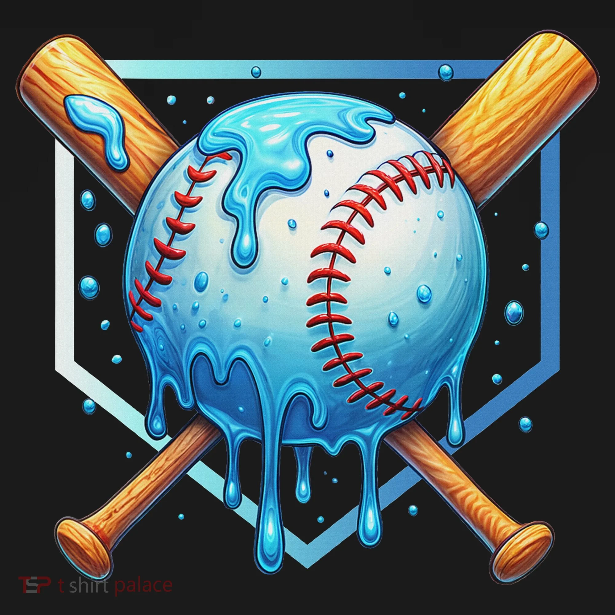 Baseball Dripping Ice Cream Drip Baseball Toddler Hoodie