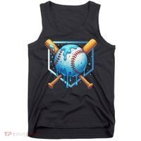 Baseball Dripping Ice Cream Drip Baseball Tank Top thumb 0