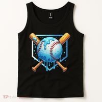 Baseball Dripping Ice Cream Drip Baseball Tank Top thumb 2