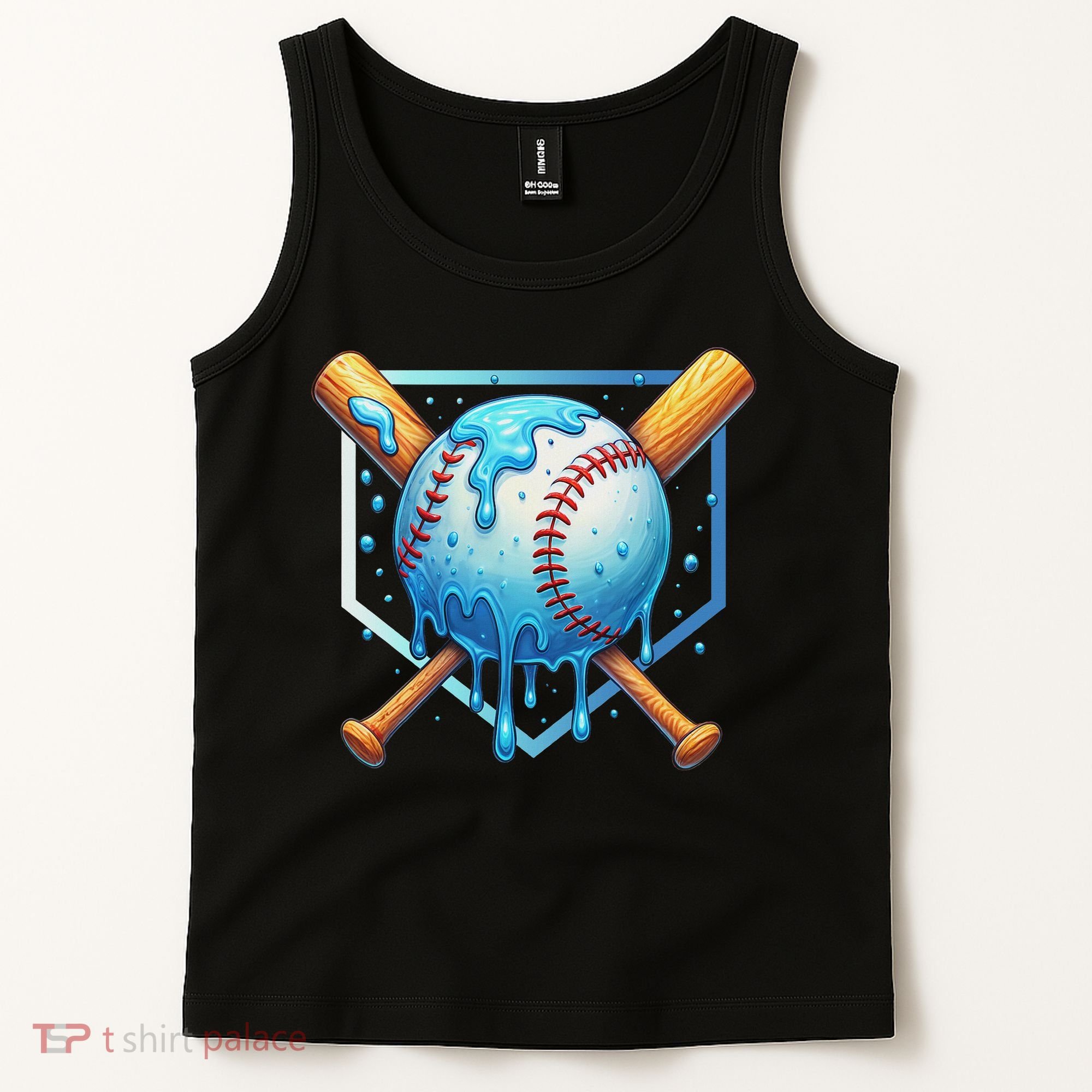 Baseball Dripping Ice Cream Drip Baseball Tank Top