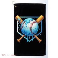 Baseball Dripping Ice Cream Drip Baseball Golf Towel thumb 0