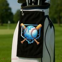 Baseball Dripping Ice Cream Drip Baseball Golf Towel thumb 2