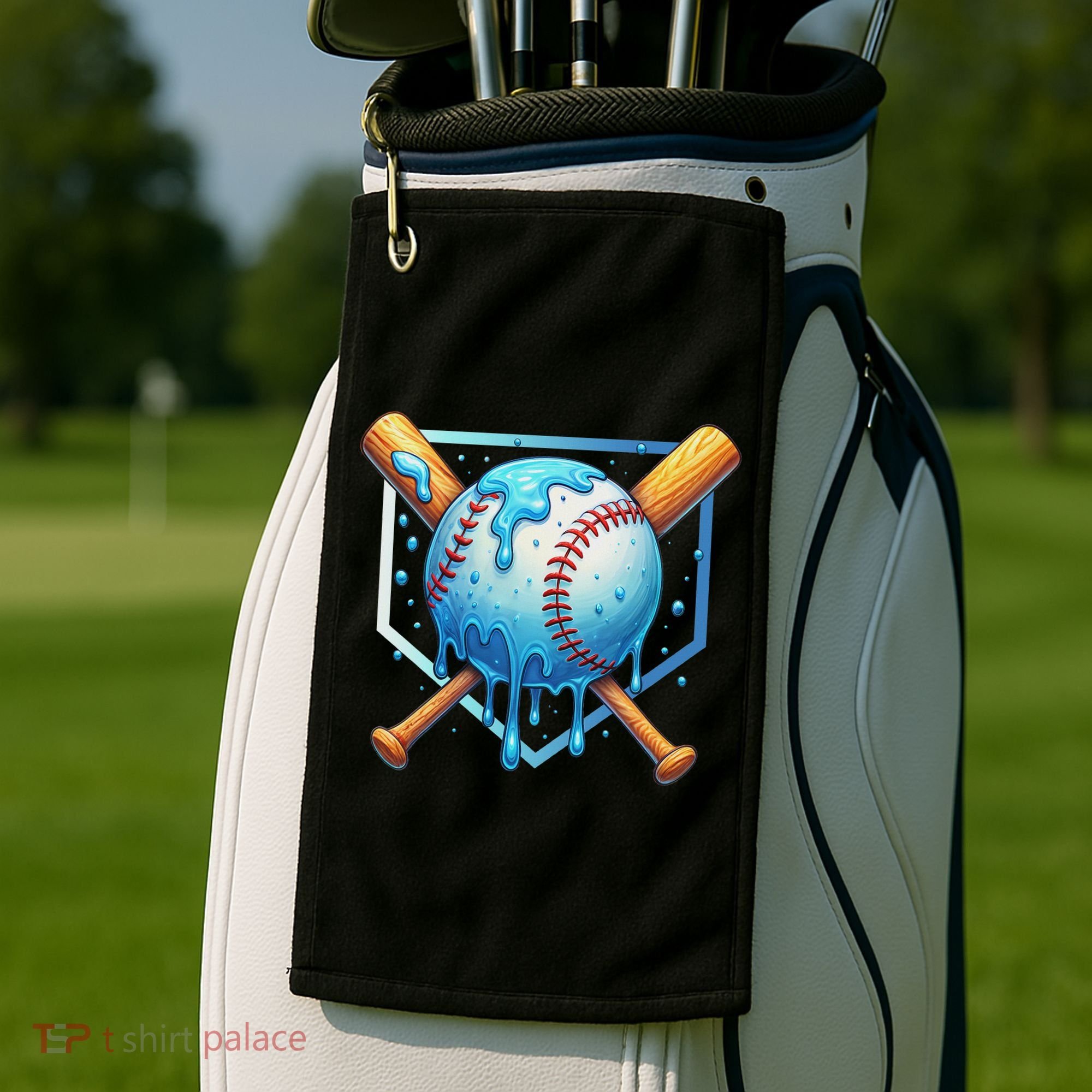 Baseball Dripping Ice Cream Drip Baseball Golf Towel