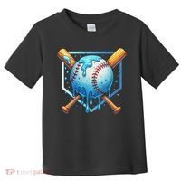 Baseball Dripping Ice Cream Drip Baseball Toddler T-Shirt thumb 0