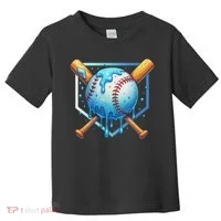 Baseball Dripping Ice Cream Drip Baseball Toddler T-Shirt thumb 0