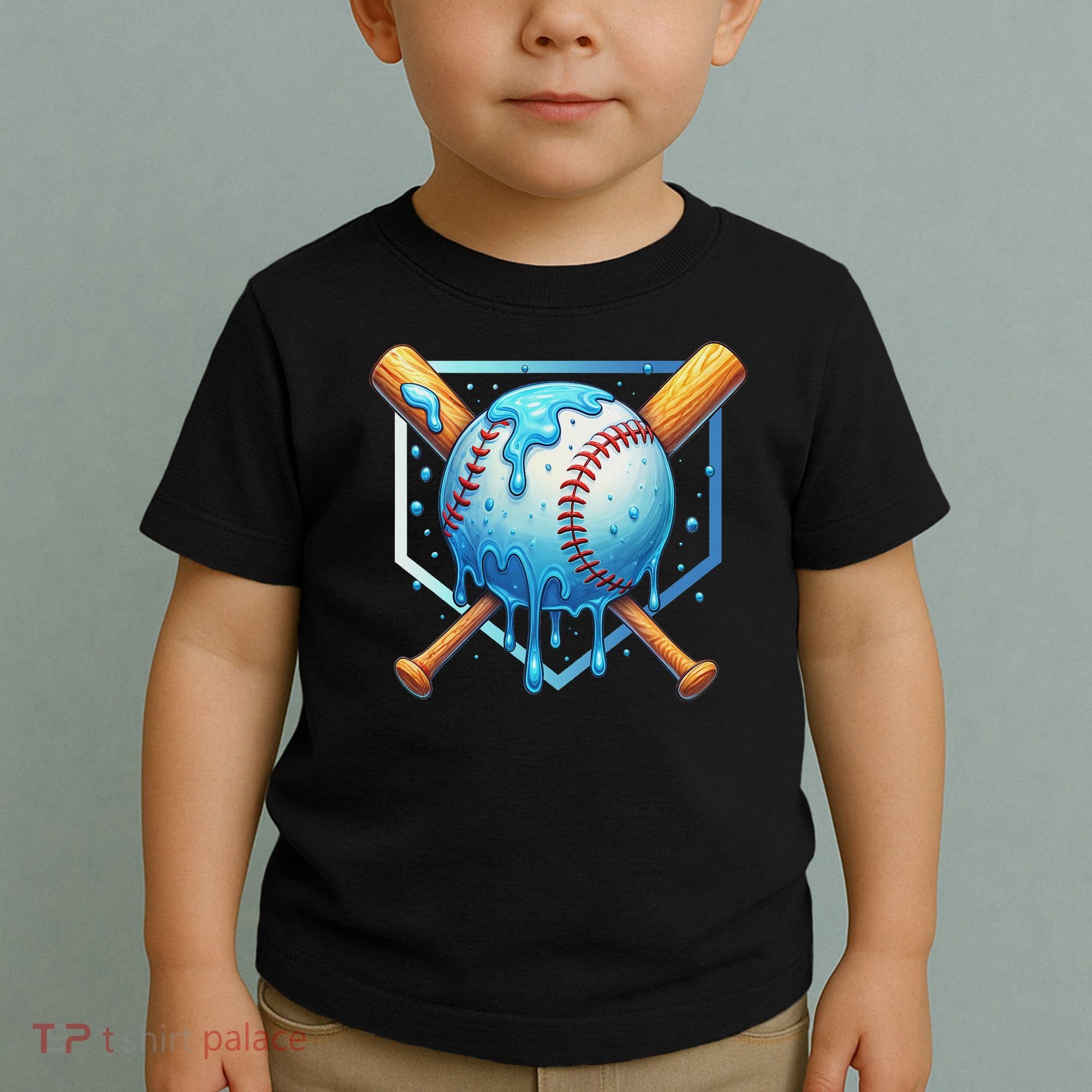 Baseball Dripping Ice Cream Drip Baseball Toddler T-Shirt