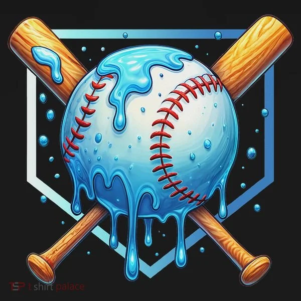 Baseball Dripping Ice Cream Drip Baseball Toddler T-Shirt