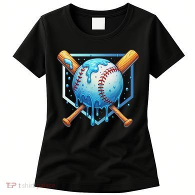Baseball Dripping Ice Cream Drip Baseball Women's T-Shirt