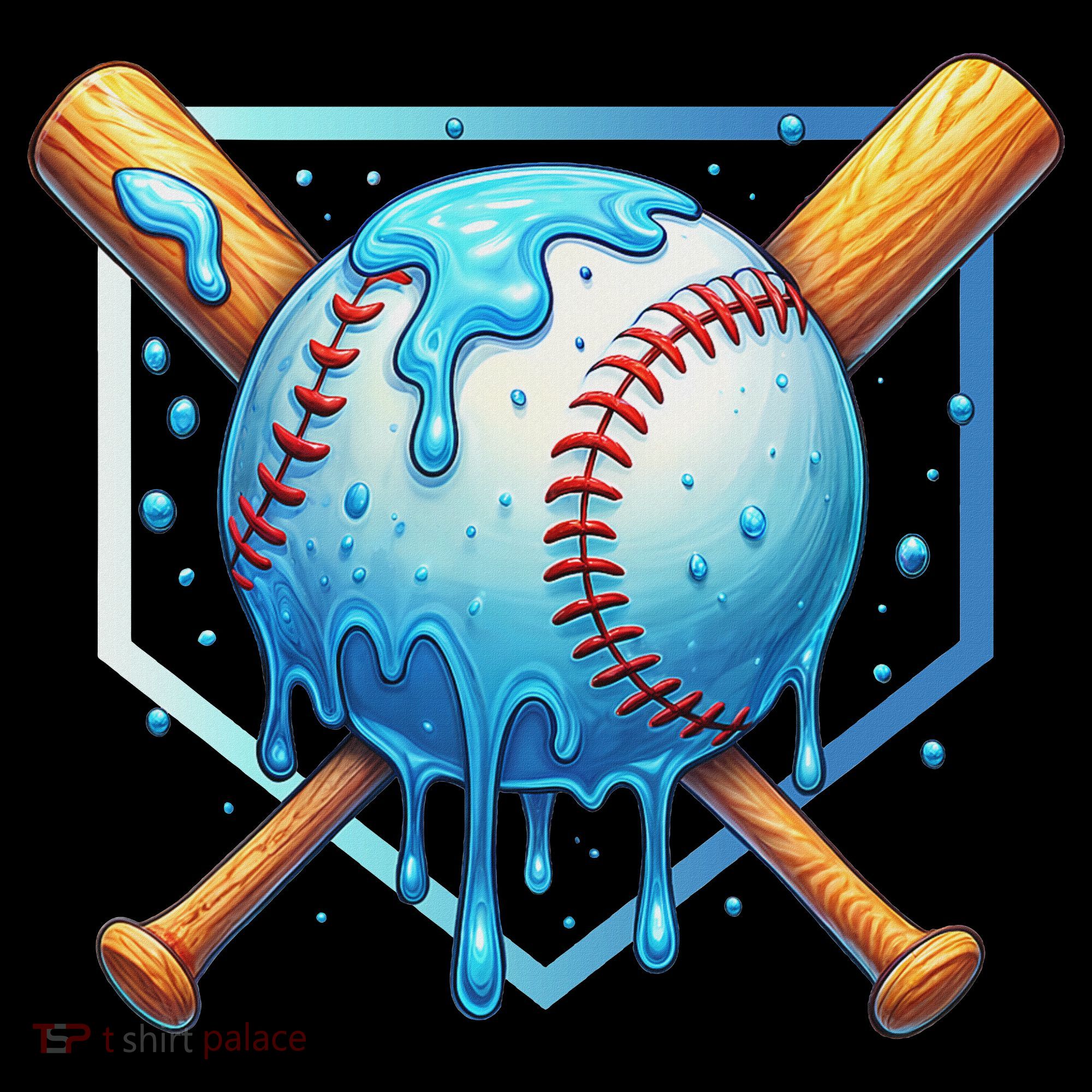 Baseball Dripping Ice Cream Drip Baseball Kids Sweatshirt