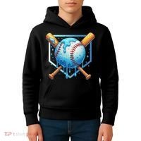 Baseball Dripping Ice Cream Drip Baseball Kids Hoodie thumb 4