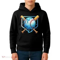 Baseball Dripping Ice Cream Drip Baseball Kids Hoodie thumb 4
