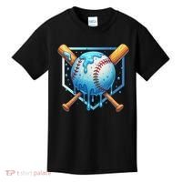 Baseball Dripping Ice Cream Drip Baseball Kids T-Shirt thumb 0