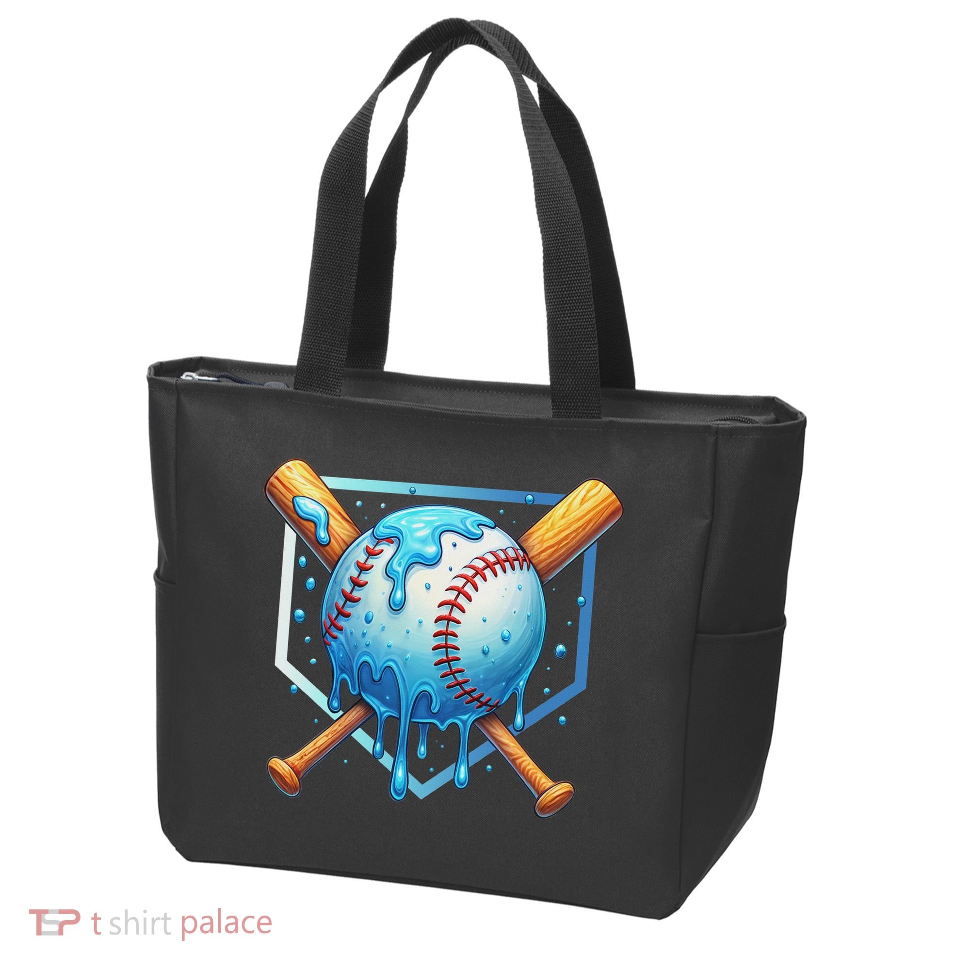 Baseball Dripping Ice Cream Drip Baseball Tote Bag