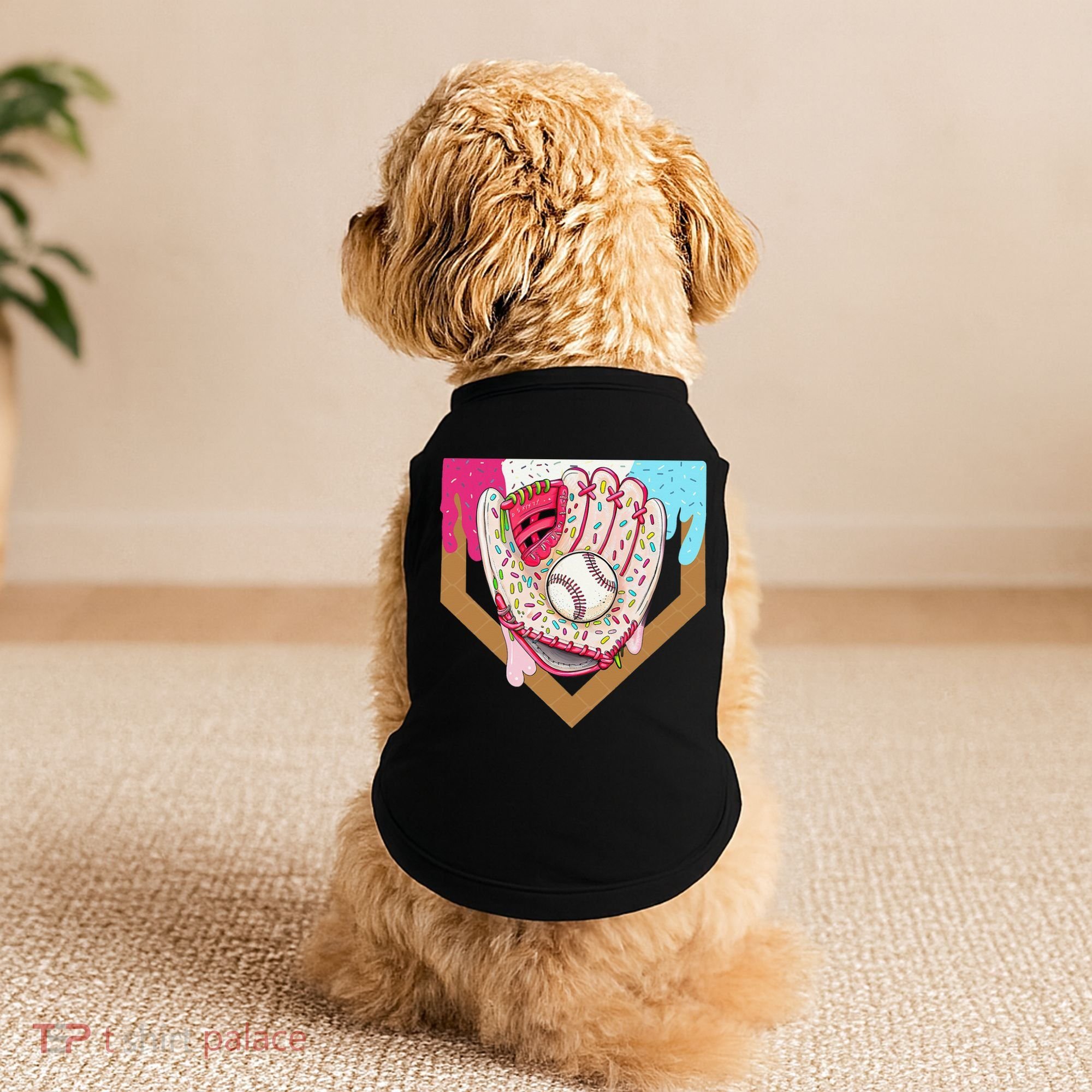 Baseball Drip Ice Cream Cone Drip Baseball Doggie Tank
