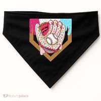 Baseball Drip Ice Cream Cone Drip Baseball USA-Made Doggie Bandana thumb 0