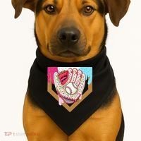 Baseball Drip Ice Cream Cone Drip Baseball USA-Made Doggie Bandana thumb 1
