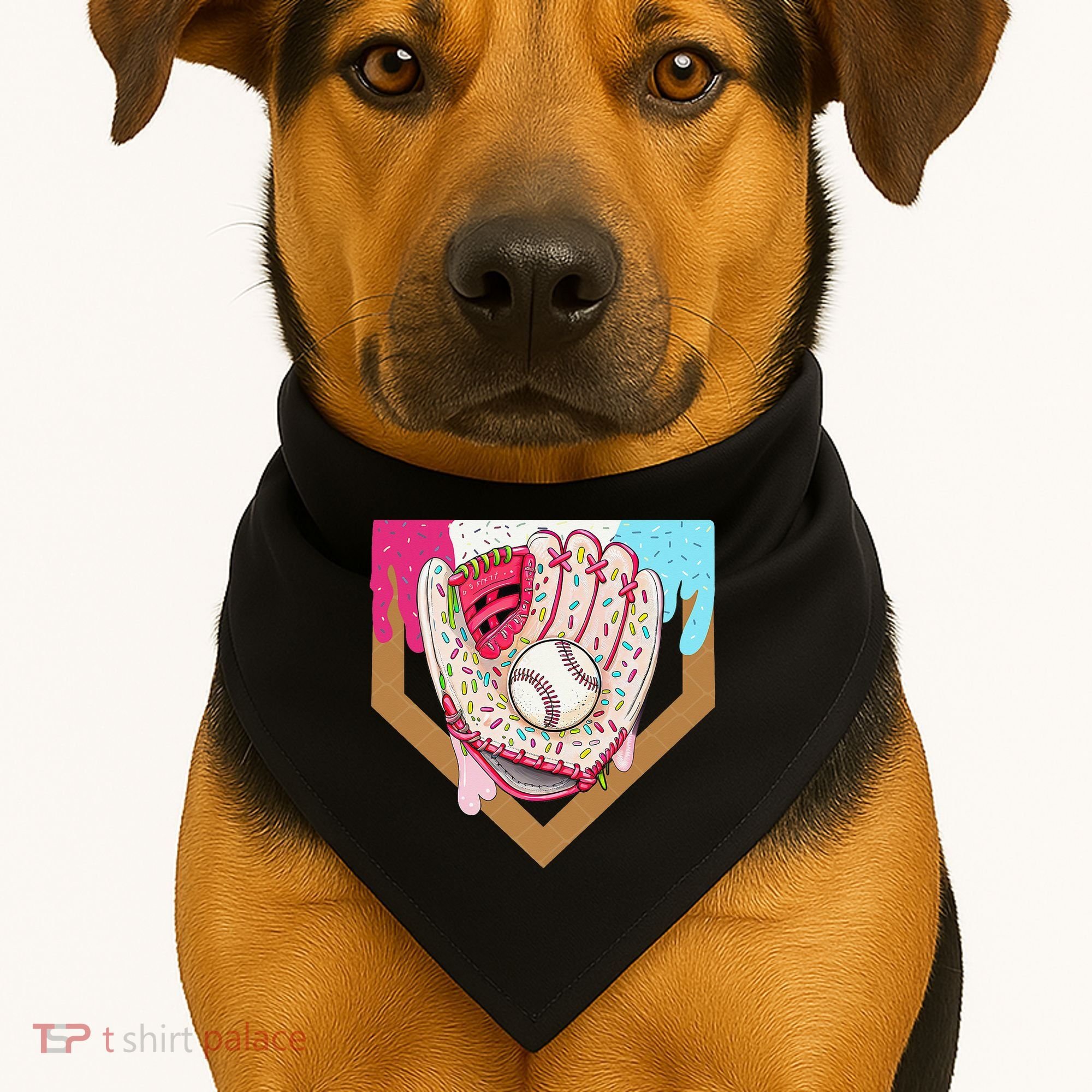 Baseball Drip Ice Cream Cone Drip Baseball USA-Made Doggie Bandana